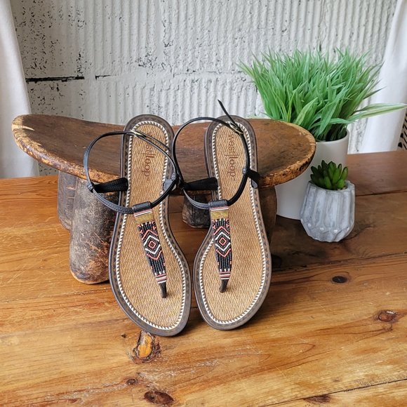 Boho Southwestern Style Flat Sandals - Picture 2 of 8